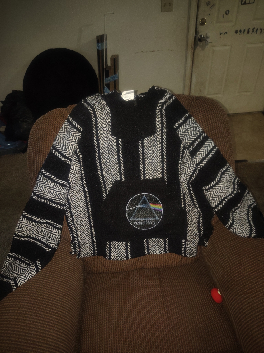 Pink Floyd Black & White Striped Baja Hoodie Sweater